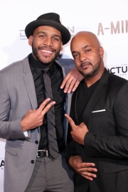 Director JR Strickland and cinematographer Anthony Kimata attend the premiere of ‘A-Minor’ at Raleigh Studios in Hollywood.