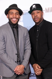 Director JR Strickland and Jesty Beatz attend the premiere of ‘A-Minor’ at Raleigh Studios in Hollywood.