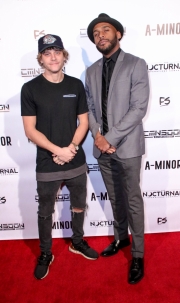 Cal Scruby and director JR Strickland attend the premiere of ‘A-Minor’ at Raleigh Studios in Hollywood.