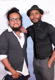 Kawika Banis and director JR Strickland attend the premiere of ‘A-Minor’ at Raleigh Studios in Hollywood.