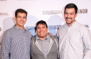 Jacob Faltemeier, Matt Faltemeier, and David Faltemeier attend the premiere of ‘A-Minor’ at Raleigh Studios in Hollywood.