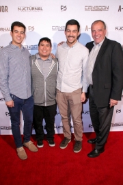 Jacob Faltemeier, Matt Faltemeier, and David Faltemeier, and Jim Faltemeier attend the premiere of ‘A-Minor’ at Raleigh Studios in Hollywood.
