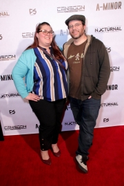 Rob Reider and Becky Ruud attend the premiere of ‘A-Minor’ at Raleigh Studios in Hollywood.