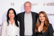 Sharon Faltemeier, Jim Faltemeier, and associate producer Sarah Giovanna Faltemeier attend the premiere of ‘A-Minor’ at Raleigh Studios in Hollywood.