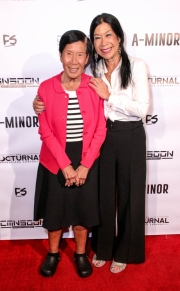 Po Po and Sharon Faltemeier attend the premiere of ‘A-Minor’ at Raleigh Studios in Hollywood.