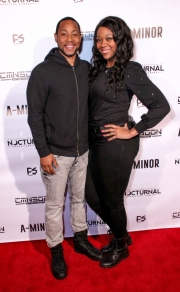 Audience members attend the premiere of ‘A-Minor’ at Raleigh Studios in Hollywood.