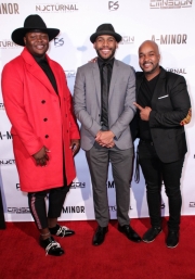 Producer Vanda Lee, director JR Strickland, and cinematographer Anthony Kimata attend the premiere of ‘A-Minor’ at Raleigh Studios in Hollywood.
