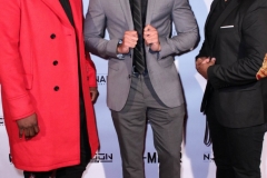 Producer Vanda Lee, director JR Strickland, and cinematographer Anthony Kimata attend the premiere of ‘A-Minor’ at Raleigh Studios in Hollywood.