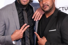 Director JR Strickland and cinematographer Anthony Kimata attend the premiere of ‘A-Minor’ at Raleigh Studios in Hollywood.