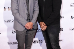 Director JR Strickland and Jesty Beatz attend the premiere of ‘A-Minor’ at Raleigh Studios in Hollywood.