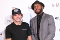 Cal Scruby and director JR Strickland attend the premiere of ‘A-Minor’ at Raleigh Studios in Hollywood.