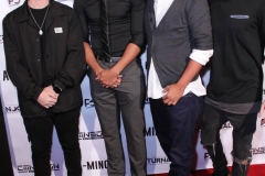 Ben Hagarty, director JR Strickland, Kawika Banis, and Cal Scruby attend the premiere of ‘A-Minor’ at Raleigh Studios in Hollywood.