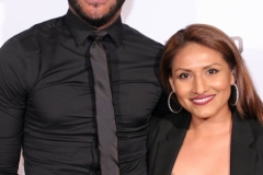 Director JR Strickland and associate producer Sarah Giovanna Faltemeier attend the premiere of ‘A-Minor’ at Raleigh Studios in Hollywood.