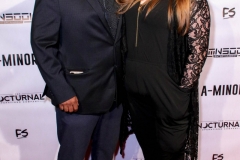 Josue Morales and Tiffany Brenon attend the premiere of ‘A-Minor’ at Raleigh Studios in Hollywood.