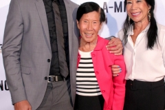 Director JR Strickland, Po Po, and Sharon Faltemeier attend the premiere of ‘A-Minor’ at Raleigh Studios in Hollywood.