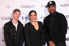 Josh Stoa, Natalie Lizarraga, and Jesty Beatz attend the premiere of ‘A-Minor’ at Raleigh Studios in Hollywood.