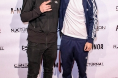 Jordan Brodie and guest attend the premiere of ‘A-Minor’ at Raleigh Studios in Hollywood.
