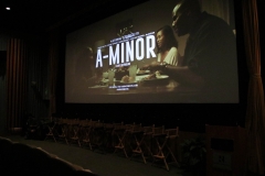 The Raleigh Studios screening room for the Hollywood premiere of 'A-Minor.'