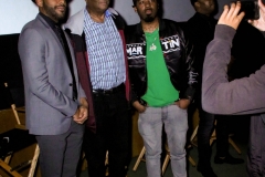 Director JR Strickland, Jerry Strickland, and Young Tez attend the premiere of ‘A-Minor’ at Raleigh Studios in Hollywood.