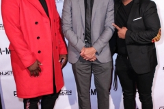 Producer Vanda Lee, director JR Strickland, and cinematographer Anthony Kimata attend the premiere of ‘A-Minor’ at Raleigh Studios in Hollywood.